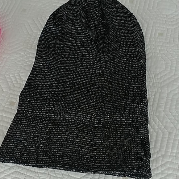 Set of two knit Hats Adult.  Pink Hat & Black Hat - Picture 8 of 11